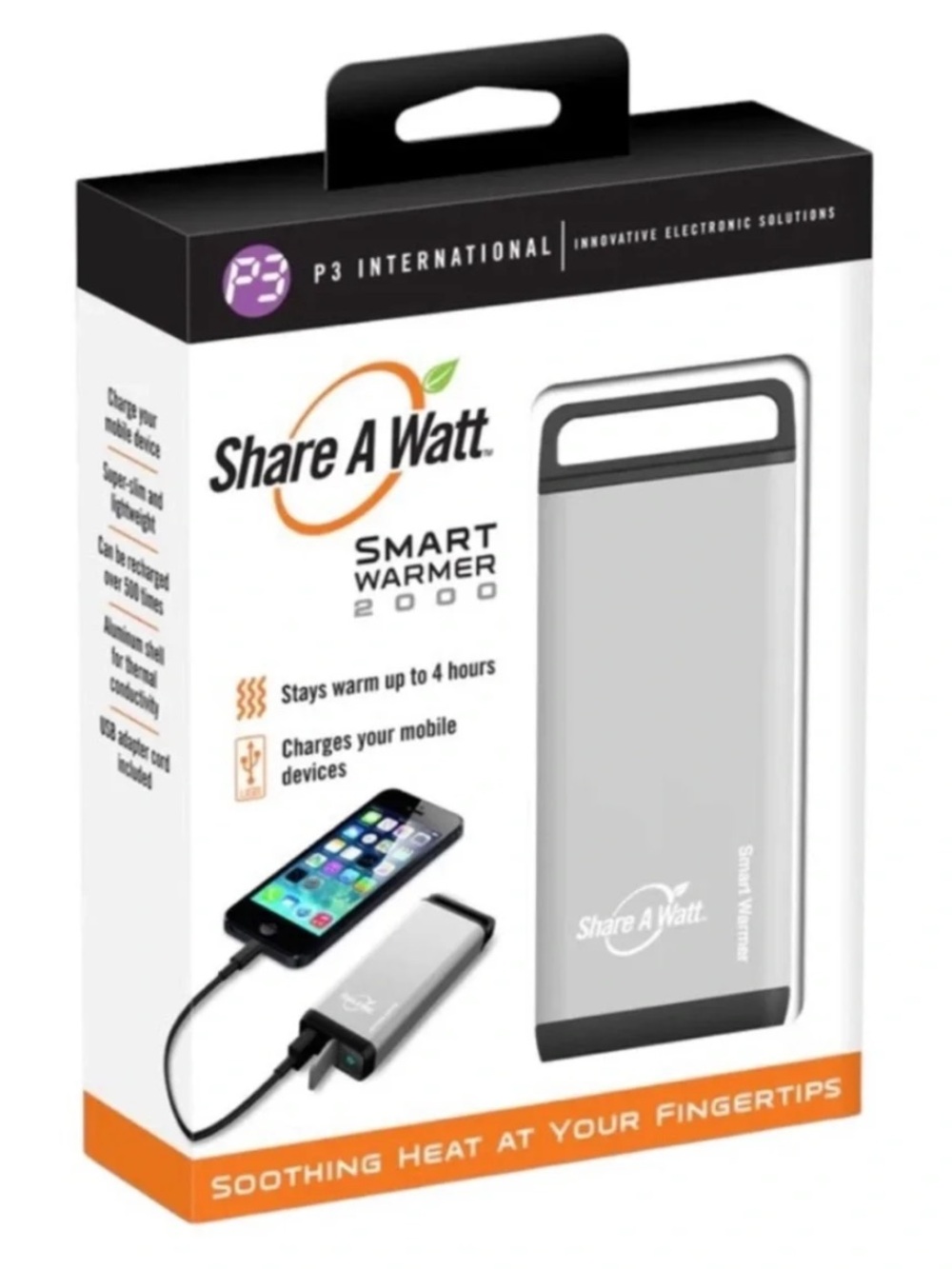 P3 International Rechargeable Pocket Hand Warmer/Charger